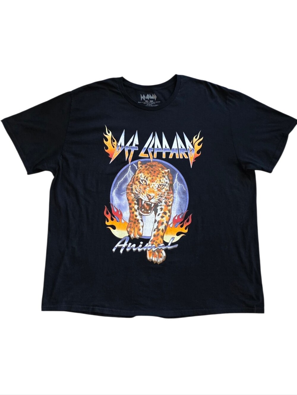 Def Leppard 3XL Black Animal Tour Heavy Metal Rock Tour Band Tee XXXL